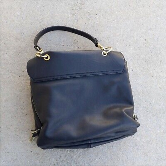 Steve Madden Large Black Tote Bag Purse expands single strap faux leather - Picture 4 of 10